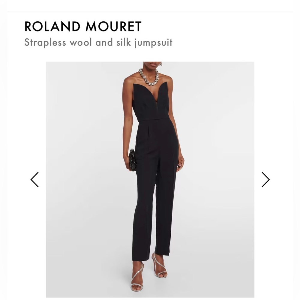 ROLAND MOURET Strapless wool and silk-blend cady jumpsuit size 0 NEW